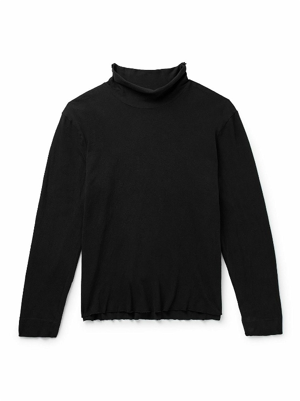 Photo: James Perse - Brushed Cotton-Blend Jersey Rollneck T-Shirt - Black