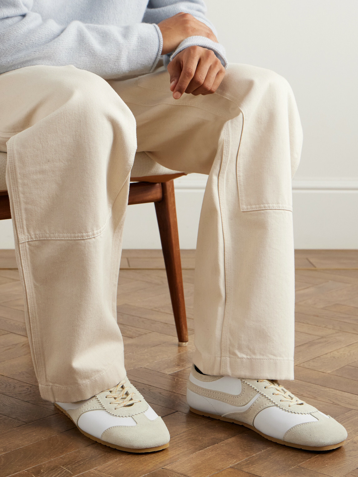 Dries Van Noten - Suede-Trimmed Leather Sneakers - White