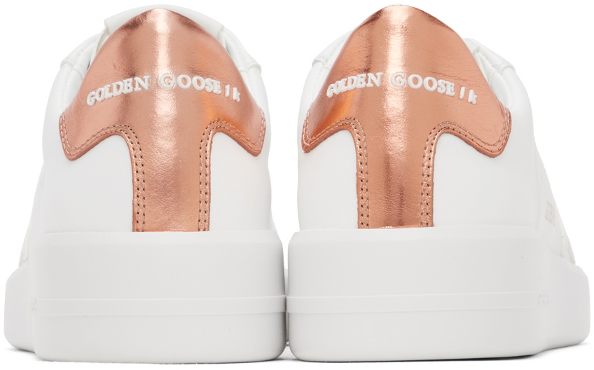 Golden Goose White & Bronze Purestar Sneakers Golden Goose Deluxe Brand