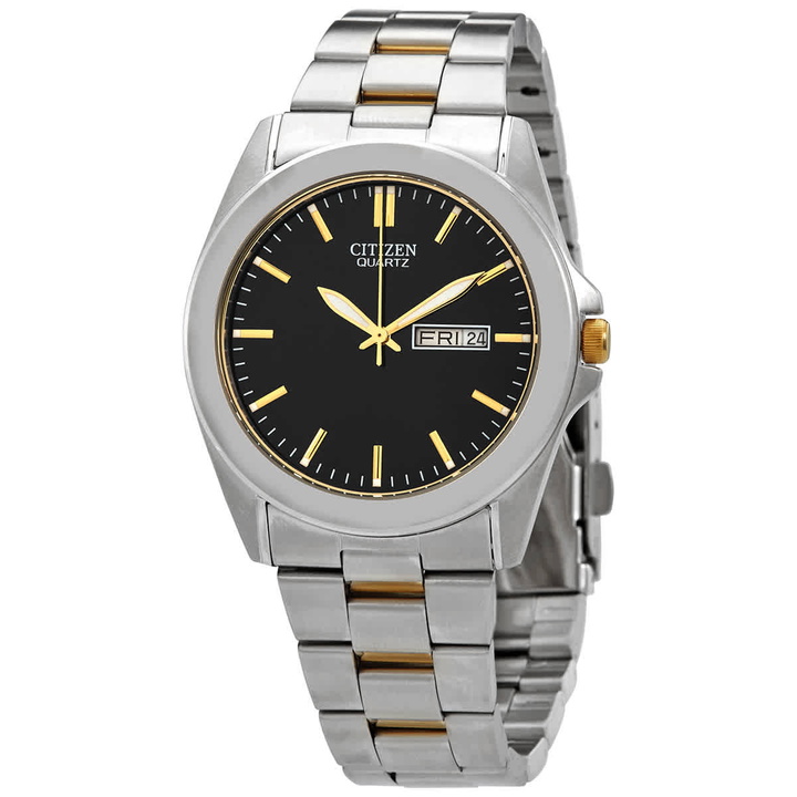 Photo: Citizen Quartz Black Dial Two-tone Mens Watch BF0584-56E
