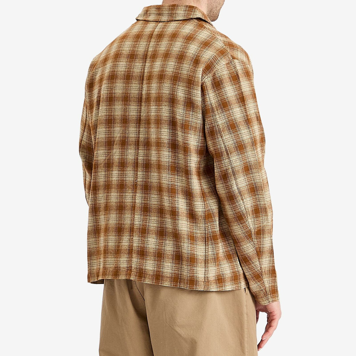 Café Mountain Men's Easy Check Jacket in Ochre