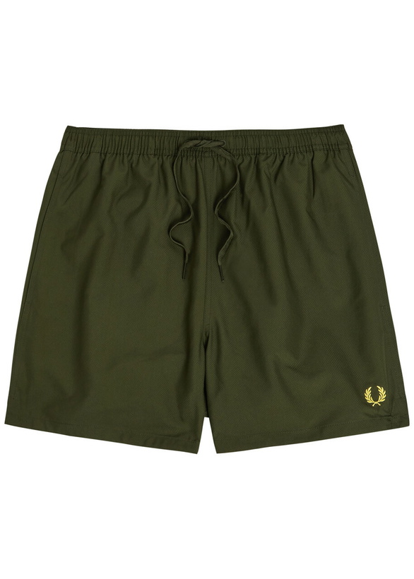 Photo: Fred Perry Logo-embroidered Shell Swim Shorts Dark Green