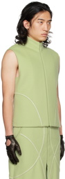 YULONG XIA SSENSE Exclusive Green Waistcoat Vest