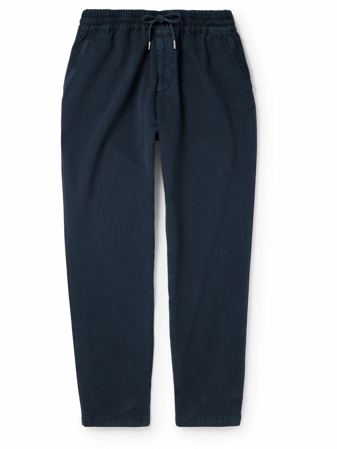 MR P. Cotton and Linen-Blend Twill Drawstring Trousers for Men