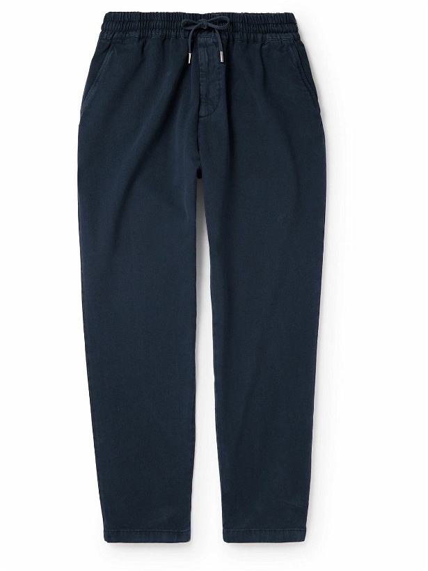 Photo: Mr P. - Cavalry Straight-Leg Cotton and Wool-Blend Twill Drawstring Trousers - Blue