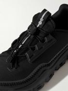 ON - Cloudaway Faux Suede-Trimmed Recycled-Mesh Running Sneakers - Black