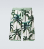 Dolce&Gabbana Printed silk twill shorts