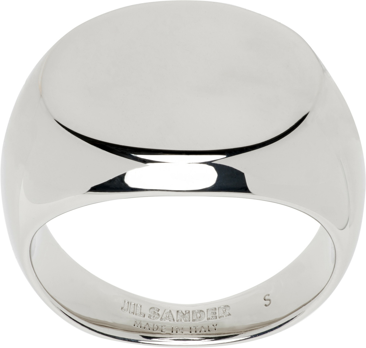 Jil Sander Silver Classic Chevalier Ring Jil Sander