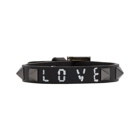 Valentino Black Valentino Garavani Leather Love Rockstud Bracelet