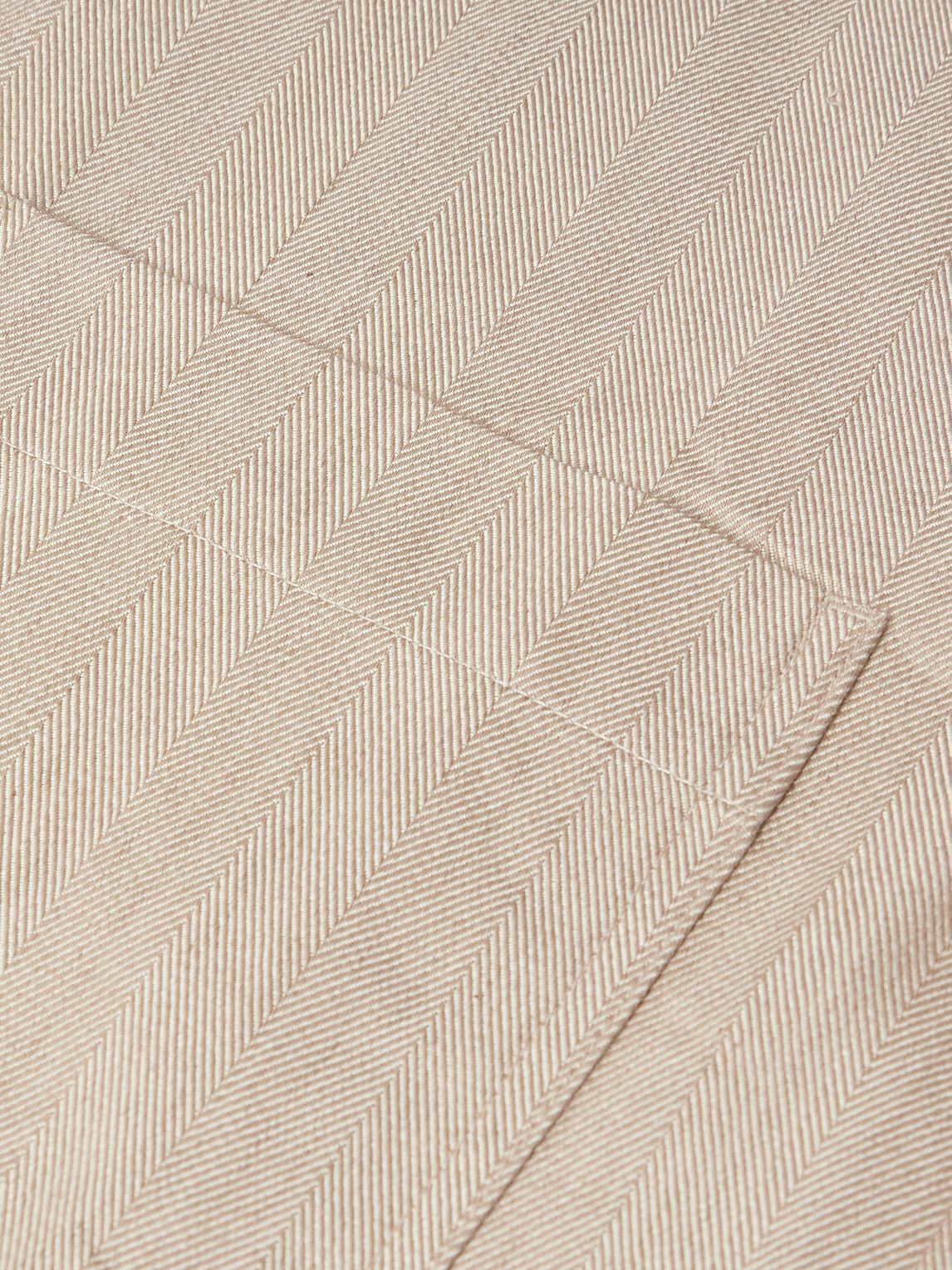Frescobol Carioca - Fonted Herringbone Cotton Overshirt - Neutrals