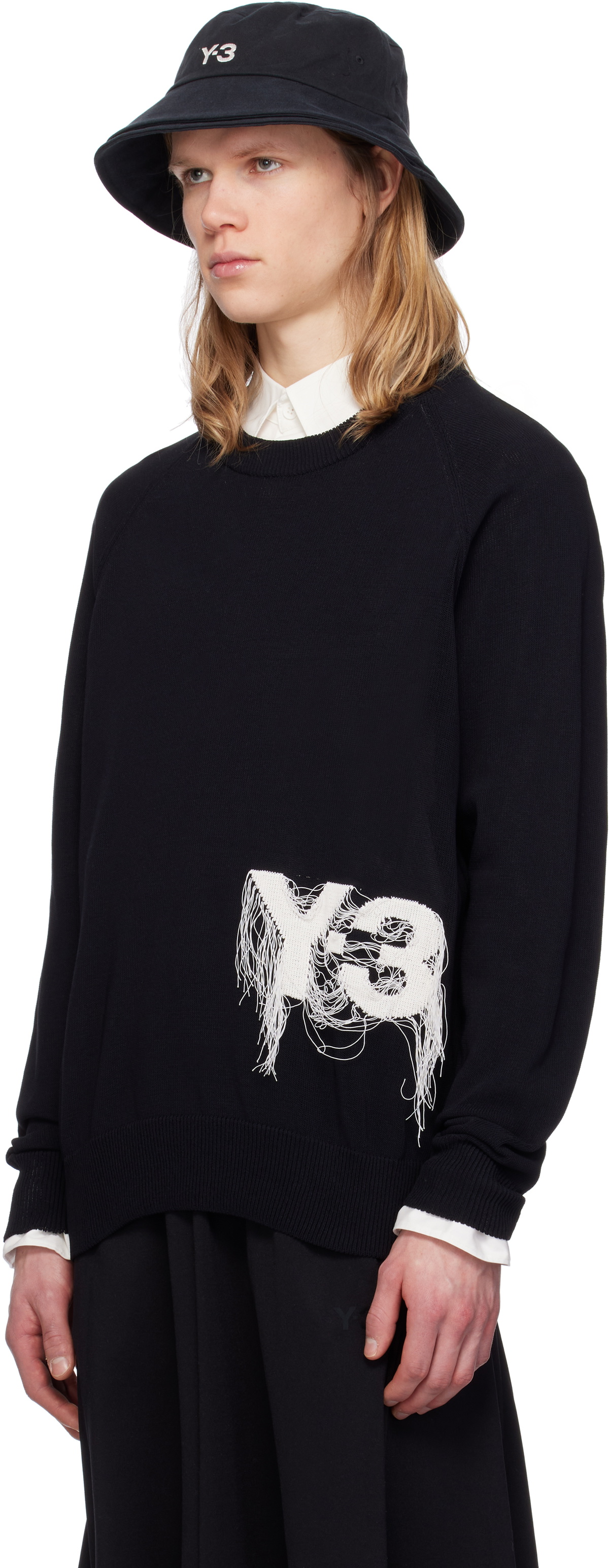 Y-3 Black Knit Crew Sweater