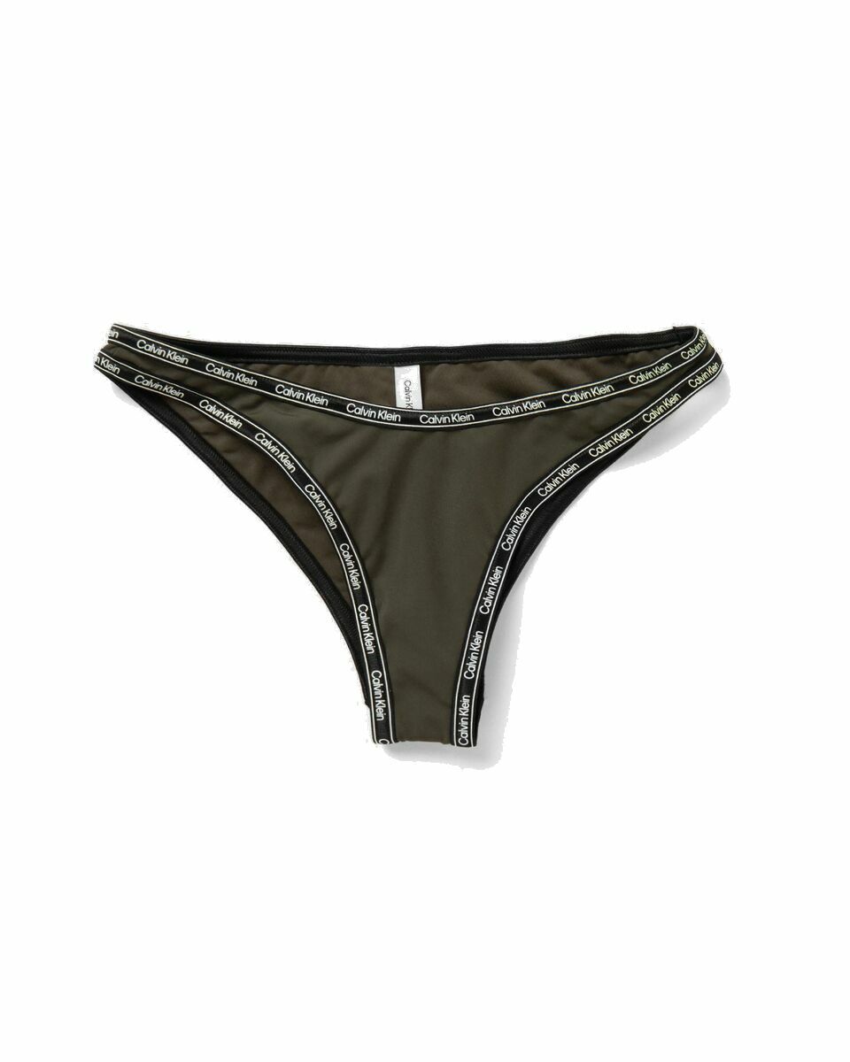 Photo: Calvin Klein Underwear High Leg Cheeky Bikini Green - Womens - Swimwear