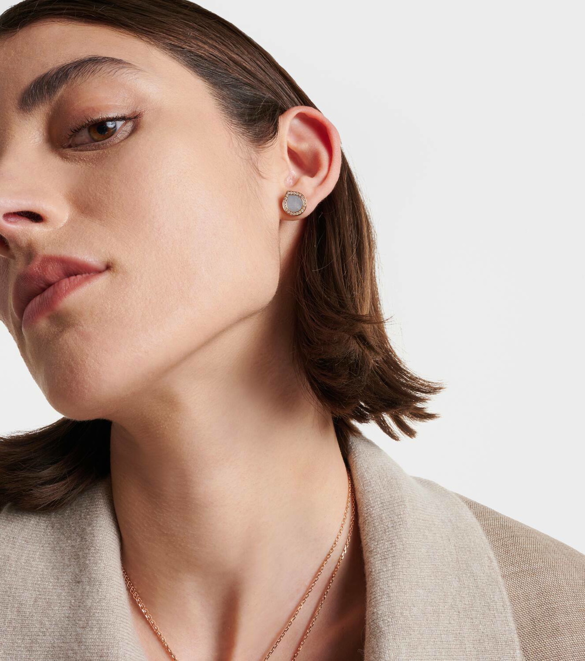 Repossi Antifer 18kt rose gold single earring with gemstones