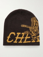 Cherry Los Angeles - Flying Cherry Skull Logo-Intarsia Wool and Cashmere-Blend Beanie
