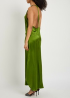 Skiim Racer-back Silk Maxi Dress Olive