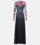 Balenciaga Printed tie-dye cotton-blend jersey maxi dress