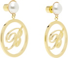 Blumarine Gold Faux-Pearl Earrings