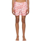 Onia Orange and White Charles Swim Shorts