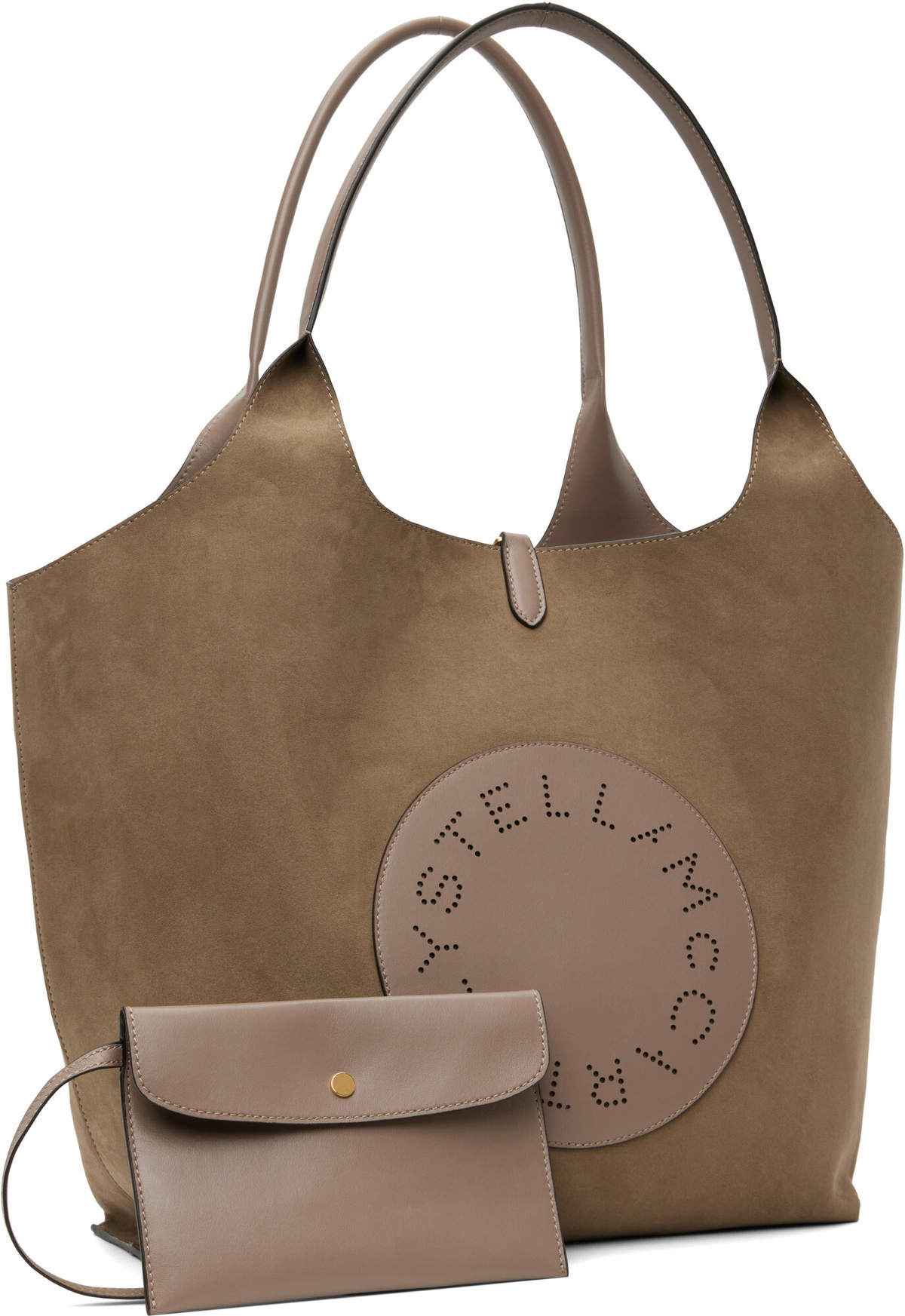 Stella McCartney Khaki Logo Reversible Tote