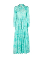 MC2 Saint Barth Woman Water Green Toile De Jouy Cotton Dress Jensen