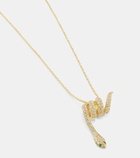 Ileana Makri Convolute Snake 18kt gold necklace with gemstones