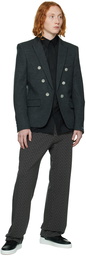 Balmain Gray Open Front Blazer