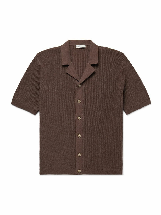 Photo: Onia - Camp-Collar Ribbed Linen and Cotton-Blend Shirt - Brown