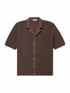 Onia - Camp-Collar Ribbed Linen and Cotton-Blend Shirt - Brown