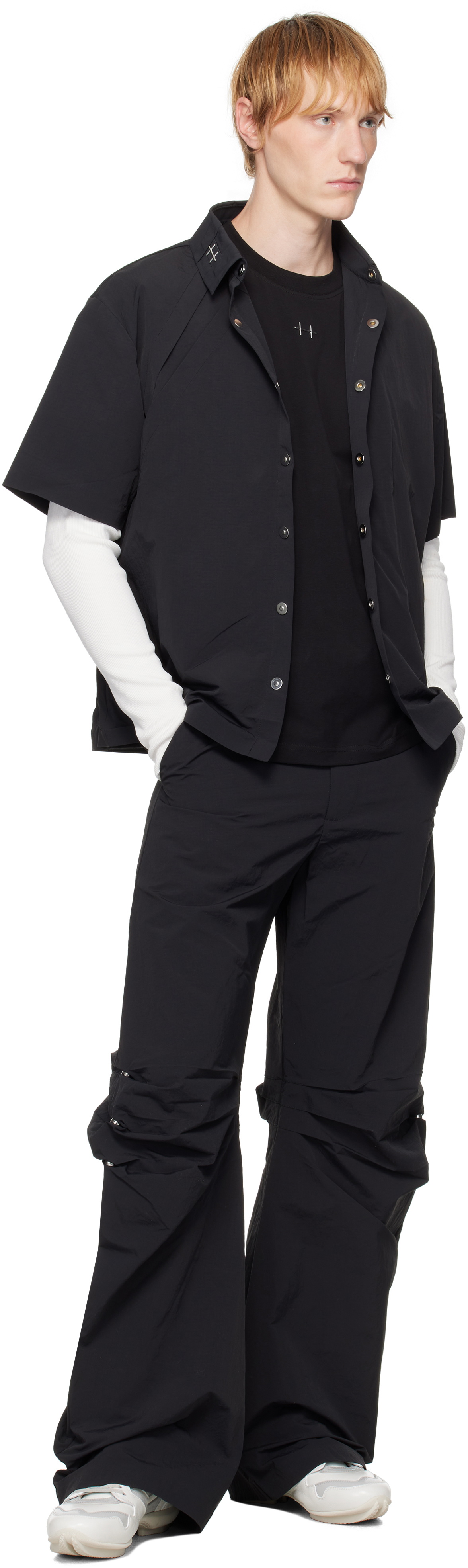 HELIOT EMIL Black Marl Shirt Heliot Emil