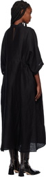 Henrik Vibskov Black Linen Blend Very Turtle Midi Dress