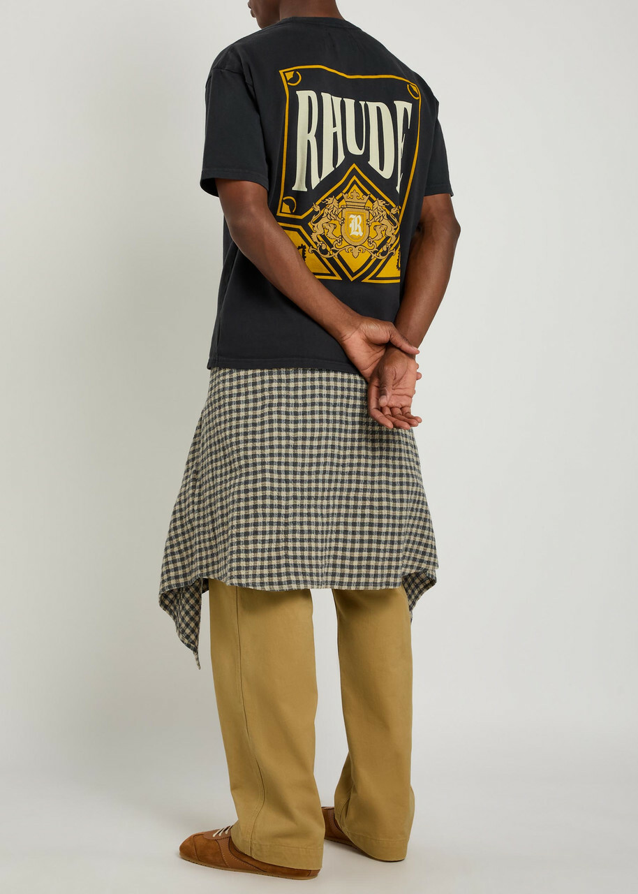 Rhude Playing Card Printed Cotton T-shirt Black