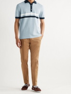 SID MASHBURN - Striped Cotton Polo Shirt - Blue