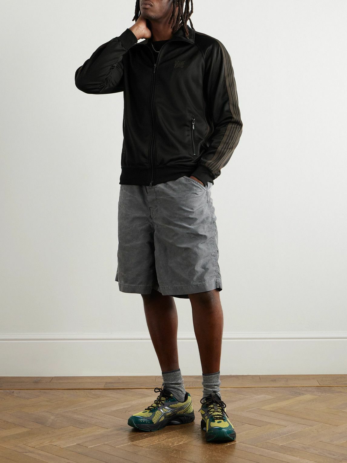 Needles - Logo-Embroidered Striped Satin-Jersey Track Jacket