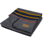 Pendleton - Yakima Leather-Trimmed Striped Virgin Wool and Cotton-Blend Camping Blanket - Multi