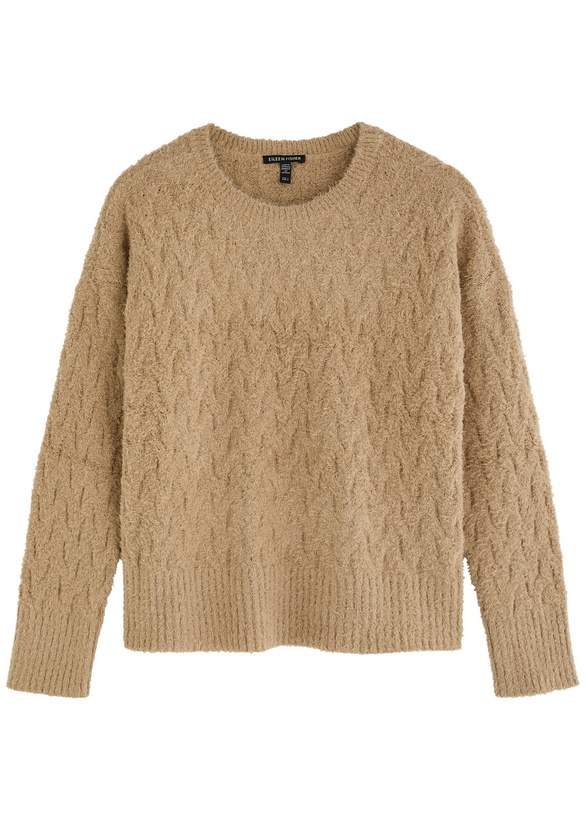 Photo: Eileen Fisher Cable-knit Brushed Cotton Jumper Beige
