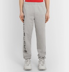 Vetements - Tapered Logo-Print Loopback Cotton-Jersey Sweatpants - Gray