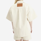 Jil Sander+ Women's Oversized Denim Short Sleeve Shirt in Natural