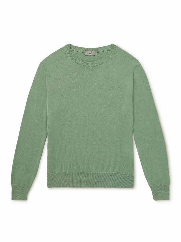 Photo: Canali - Cotton and Silk-Blend Sweater - Green