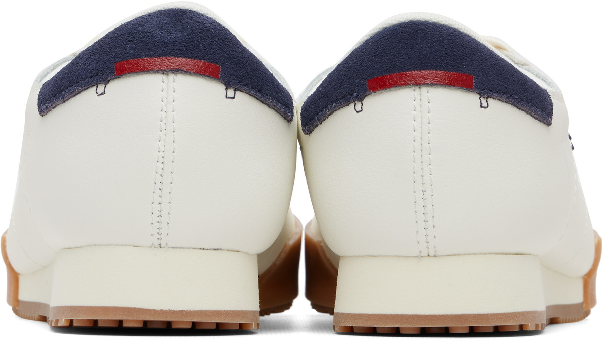 Lacoste Off-White & Navy Aura Leather Sneakers