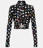 Versace x Dua Lipa printed jersey top