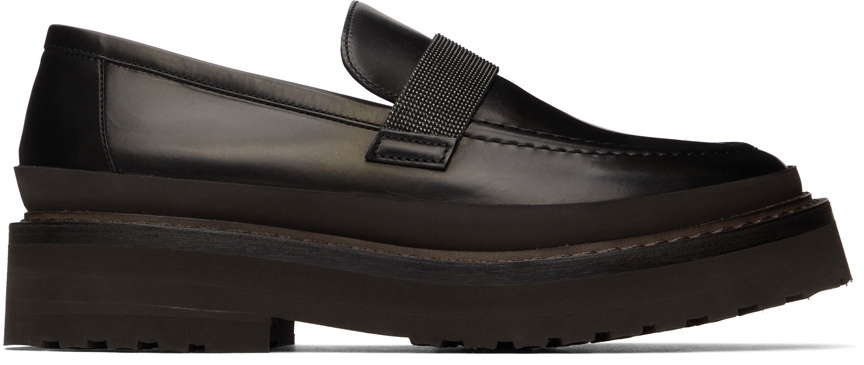 Brunello Cucinelli Black Leather Loafers Brunello Cucinelli