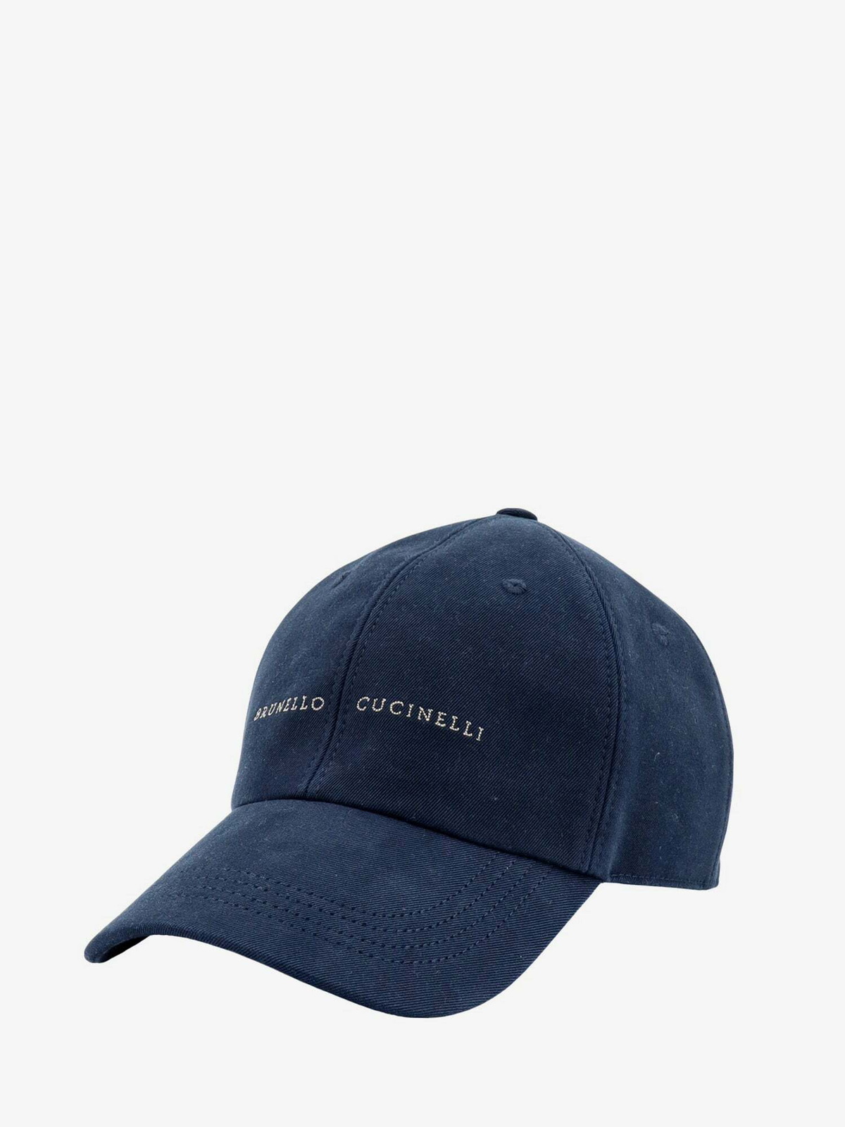 【美品】BRUNERO CUCINELLI コットンキャップ ネイビー Ｌ Logo silk, linen, and wool baseball cap in blue - Brunello