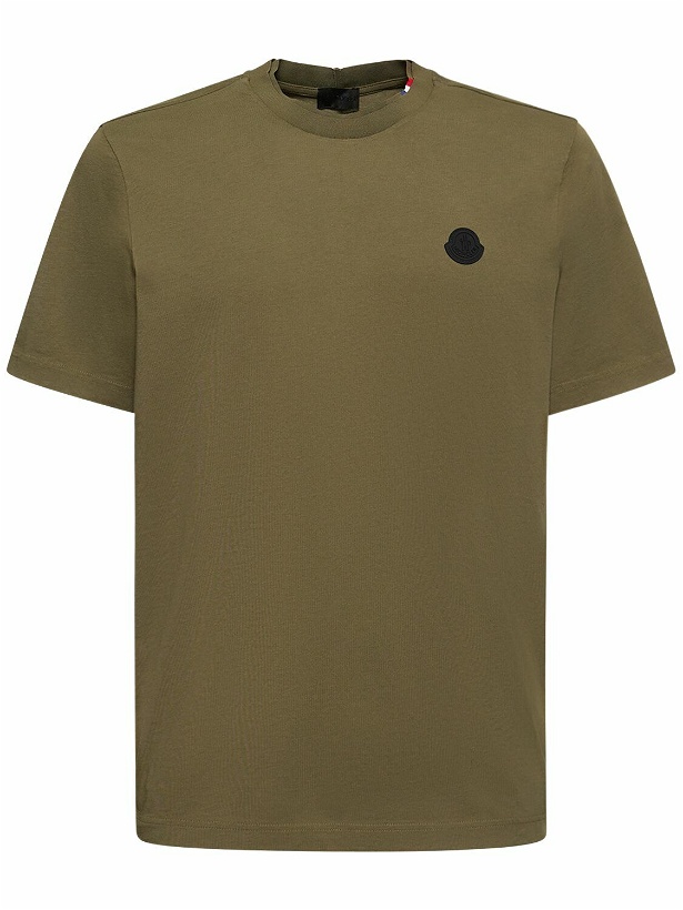 Photo: MONCLER - Logo Detail Cotton Jersey T-shirt