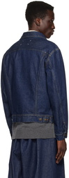 Maison Margiela Indigo Box Pleat Denim Jacket