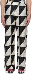 Vyner Articles Black & White Silk Trousers