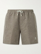 Brunello Cucinelli - Straight-Leg Mid-Length Printed Swim Shorts - Green
