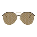 Fendi Gold FF Regular Sunglasses