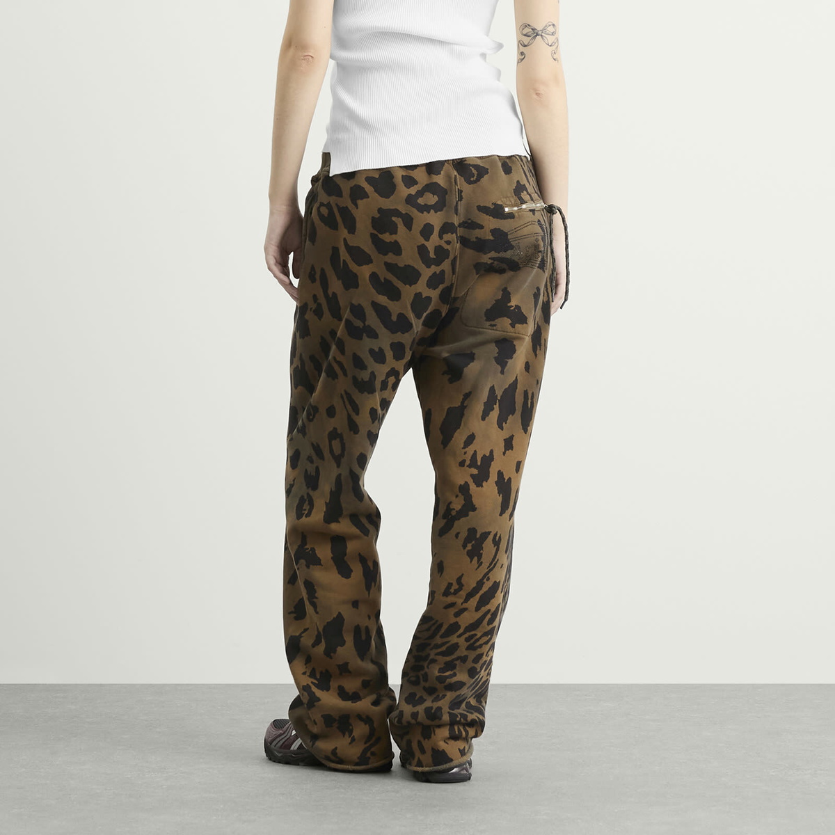 Aries Women's Leopard Tie Dye Straight Sweatpant in Multi