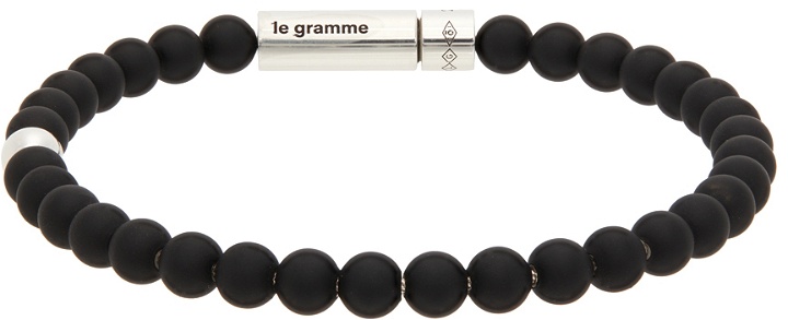 Photo: Le Gramme Black & Silver 'Le 25 Grammes' Beads Bracelet