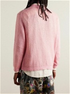 Acne Studios - Kitaly Glittered Logo-Print Knitted Sweater - Pink
